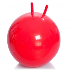 Купить Мяч детский (фитбол) с рожками М-355, диаметр: 55см, красный Тривес в интернет-магазине