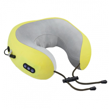 Купить Подушка для путешествий uTravel, массажная подушка, роликовый массаж, прогрев, GESS-136 yellow в интернет-магазине