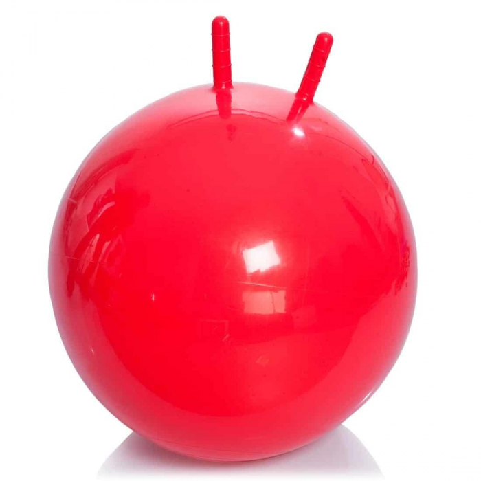 Купить Мяч детский (фитбол) с рожками М-355, диаметр: 55см, красный Тривес в интернет-магазине