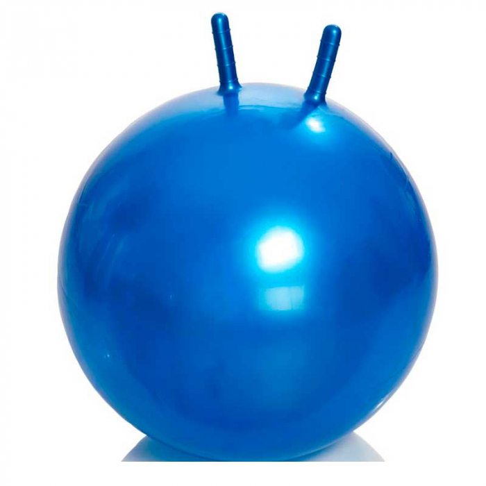 Купить Мяч детский (фитбол) с рожками М-365, диаметр: 65см, синий Тривес в интернет-магазине