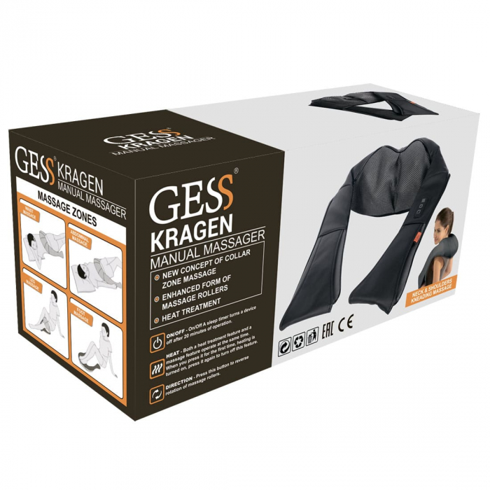 Купить Массажер для шеи и плеч Kragen, домашний массажер, 3D массаж, прогрев, автомобильный адаптер, GESS-012 в интернет-магазине